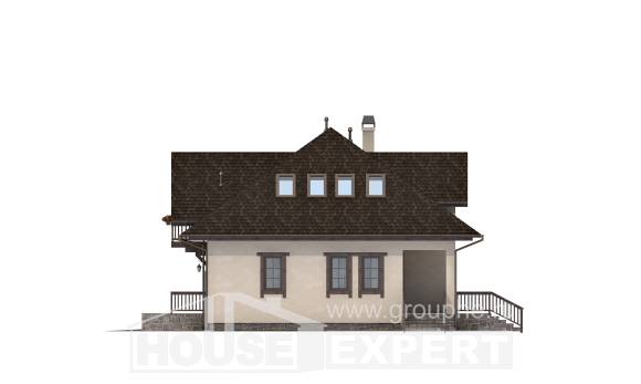 200-001-Л Проект двухэтажного дома с мансардой, гараж, уютный коттедж из газосиликатных блоков, House Expert