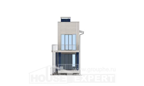 100-003-П Проект двухэтажного дома, компактный загородный дом из арболита, Семей