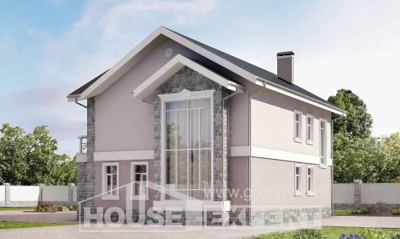 170-008-П Проект двухэтажного дома, уютный домик из пеноблока, House Expert