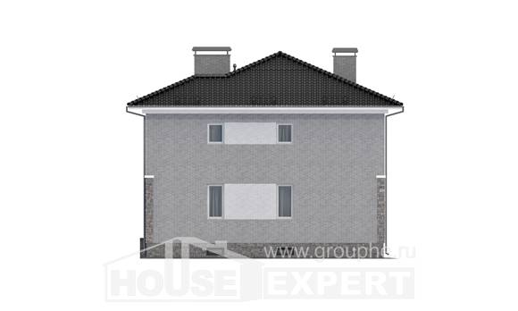 275-004-П Проект трехэтажного дома и гаражом, уютный загородный дом из кирпича, Экибастуз