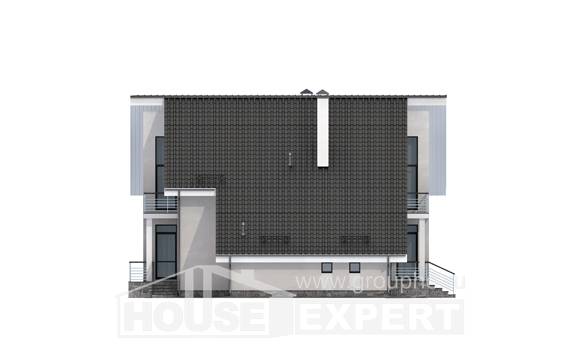 200-007-Л Проект двухэтажного дома с мансардным этажом, гараж, классический домик из поризованных блоков, Нур-Султан