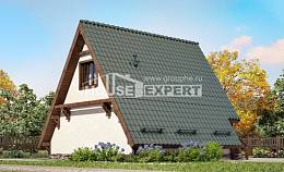 070-003-П Проект двухэтажного дома мансардой, красивый дом из дерева, House Expert