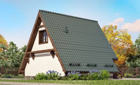 070-003-П Проект двухэтажного дома мансардный этаж, уютный домик из бревен Актау | Проекты домов от House Expert