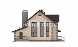 160-004-П Проект двухэтажного дома, гараж, небольшой дом из арболита Актау, House Expert