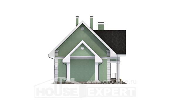 140-003-Л Проект двухэтажного дома с мансардным этажом, гараж, компактный домик из бризолита, House Expert