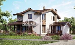 220-001-П Проект двухэтажного дома с мансардой и гаражом, просторный дом из керамзитобетонных блоков, Тараз