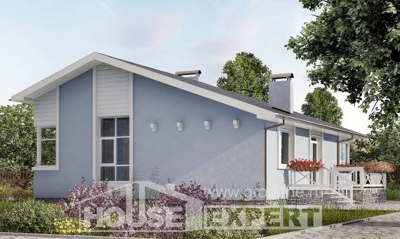110-003-Л Проект одноэтажного дома, компактный дом из пеноблока Шымкент, House Expert