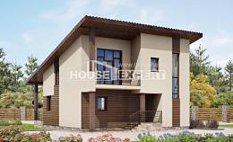 140-005-Л Проект двухэтажного дома с мансардой, простой дом из газосиликатных блоков Кызылорда, House Expert