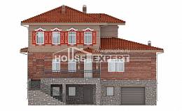 380-002-Л Проект трехэтажного дома и гаражом, современный домик из кирпича Уральск, House Expert