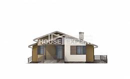 135-002-Л Проект одноэтажного дома и гаражом, уютный загородный дом из керамзитобетонных блоков, Экибастуз