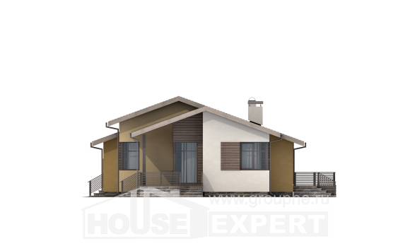 135-002-Л Проект одноэтажного дома, гараж, недорогой загородный дом из поризованных блоков, Кокшетау