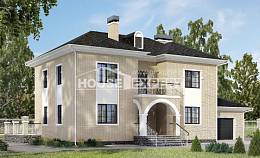 180-006-П Проект двухэтажного дома, гараж, классический загородный дом из кирпича, Уральск