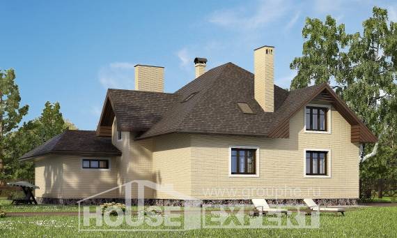 275-003-П Проект двухэтажного дома с мансардой и гаражом, уютный домик из кирпича, Темиртау