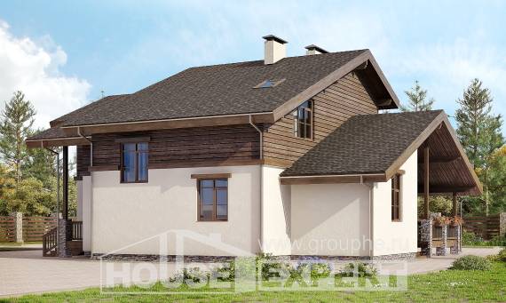 210-006-Л Проект двухэтажного дома с мансардой, простой домик из кирпича, Усть-Каменогорск