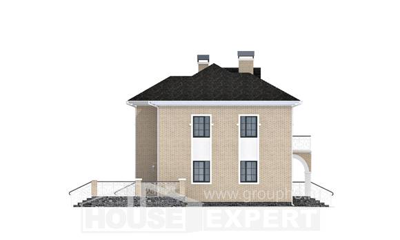180-006-П Проект двухэтажного дома и гаражом, уютный коттедж из кирпича, Экибастуз