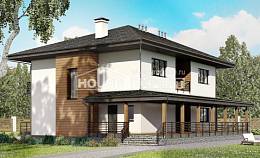 245-001-П Проект двухэтажного дома, красивый домик из газосиликатных блоков, Атырау