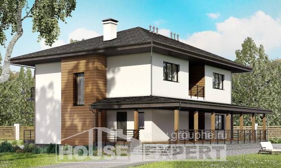 245-001-П Проект двухэтажного дома, красивый дом из поризованных блоков Петропавловск, House Expert