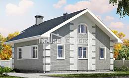 115-001-Л Проект двухэтажного дома с мансардой, небольшой домик из газосиликатных блоков Актобе, House Expert