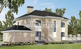 180-006-П Проект двухэтажного дома и гаражом, классический домик из кирпича Кокшетау, House Expert