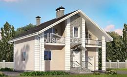 150-002-П Проект двухэтажного дома с мансардным этажом и гаражом, простой домик из газобетона, Павлодар