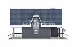 125-002-Л Проект двухэтажного дома с мансардой, гараж, доступный дом из газобетона Астана, House Expert