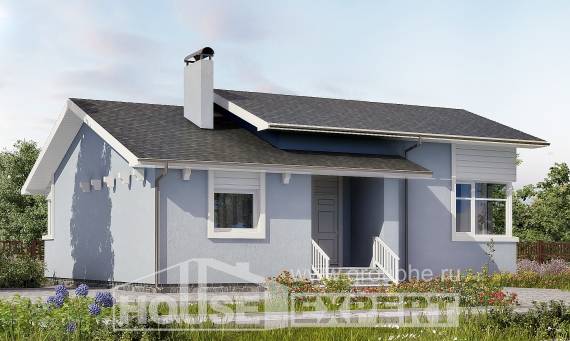 110-003-Л Проект одноэтажного дома, недорогой домик из керамзитобетонных блоков Туркестан, House Expert