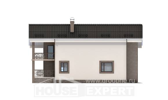 210-003-П Проект двухэтажного дома с мансардой, простой дом из бризолита Тараз, House Expert