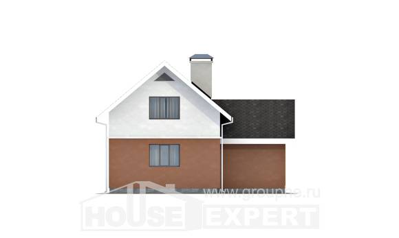 120-002-Л Проект двухэтажного дома мансардой, гараж, компактный дом из теплоблока, Тараз