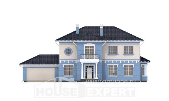 285-003-Л Проект двухэтажного дома, гараж, большой домик из кирпича Тараз, House Expert