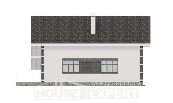 190-008-П Проект двухэтажного дома мансардой, гараж, уютный загородный дом из пеноблока, Шымкент