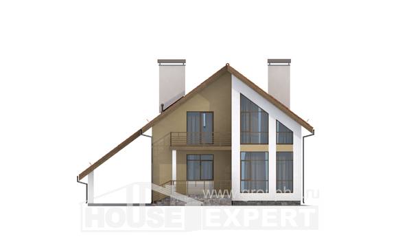 170-009-П Проект двухэтажного дома мансардный этаж и гаражом, бюджетный дом из газосиликатных блоков, Нур-Султан