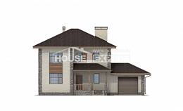 185-004-П Проект двухэтажного дома, гараж, классический загородный дом из блока Актау, House Expert