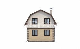 070-004-П Проект двухэтажного дома с мансардой, простой домик из газобетона, Караганда