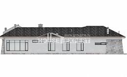 280-004-Л Проект одноэтажного дома и гаражом, большой коттедж из газобетона Петропавловск, House Expert