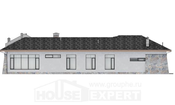 280-004-Л Проект одноэтажного дома и гаражом, уютный домик из блока, Усть-Каменогорск