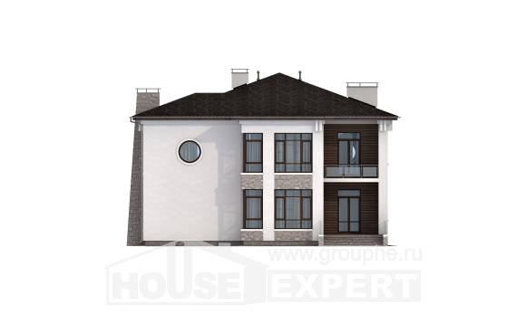 300-005-П Проект двухэтажного дома, огромный коттедж из кирпича, Павлодар
