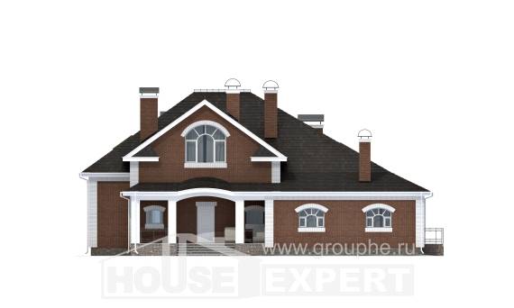 400-003-П Проект двухэтажного дома с мансардой, просторный загородный дом из керамзитобетонных блоков, Тараз