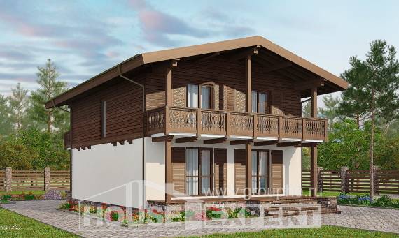 150-016-Л Проект двухэтажного дома с мансардным этажом, уютный загородный дом из блока, Кызылорда
