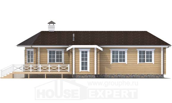 095-001-Л Проект одноэтажного дома, скромный домик из бревен, Шымкент