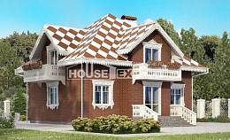 155-003-Л Проект двухэтажного дома с мансардным этажом и гаражом, небольшой домик из поризованных блоков Караганда, House Expert