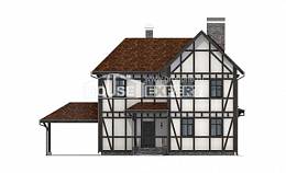180-004-Л Проект двухэтажного дома с мансардой, гараж, классический коттедж из кирпича, Актау