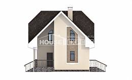 125-001-Л Проект двухэтажного дома с мансардой, экономичный домик из пеноблока Туркестан, House Expert
