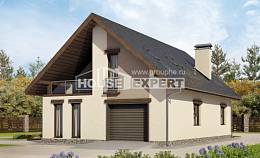 185-005-Л Проект двухэтажного дома с мансардным этажом и гаражом, просторный дом из бризолита Рудный, House Expert