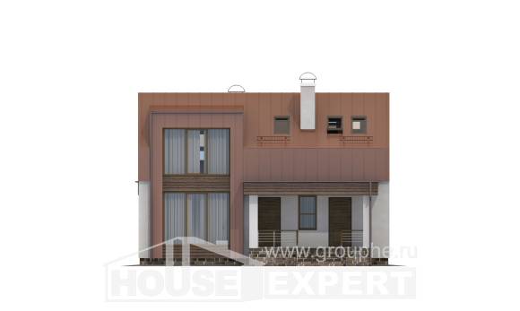 120-004-Л Проект двухэтажного дома с мансардой, доступный домик из твинблока, Тараз