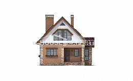 140-002-П Проект двухэтажного дома с мансардой, компактный коттедж из теплоблока, Шымкент
