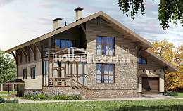 420-001-Л Проект трехэтажного дома мансардный этаж и гаражом, современный загородный дом из кирпича Павлодар, House Expert
