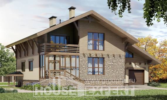 420-001-Л Проект трехэтажного дома с мансардным этажом, гараж, огромный домик из кирпича, Темиртау