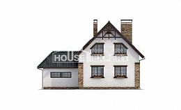 160-005-П Проект двухэтажного дома и гаражом, недорогой коттедж из керамзитобетонных блоков, House Expert