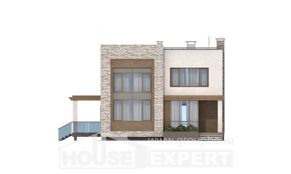 185-001-П Проект двухэтажного дома, классический загородный дом из блока Семей, House Expert