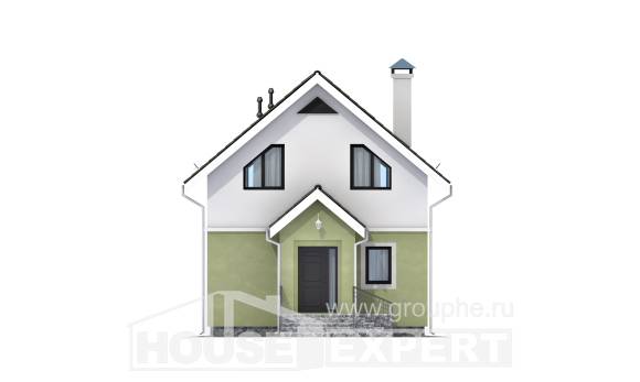 070-001-П Проект двухэтажного дома с мансардой, доступный загородный дом из твинблока Усть-Каменогорск, House Expert